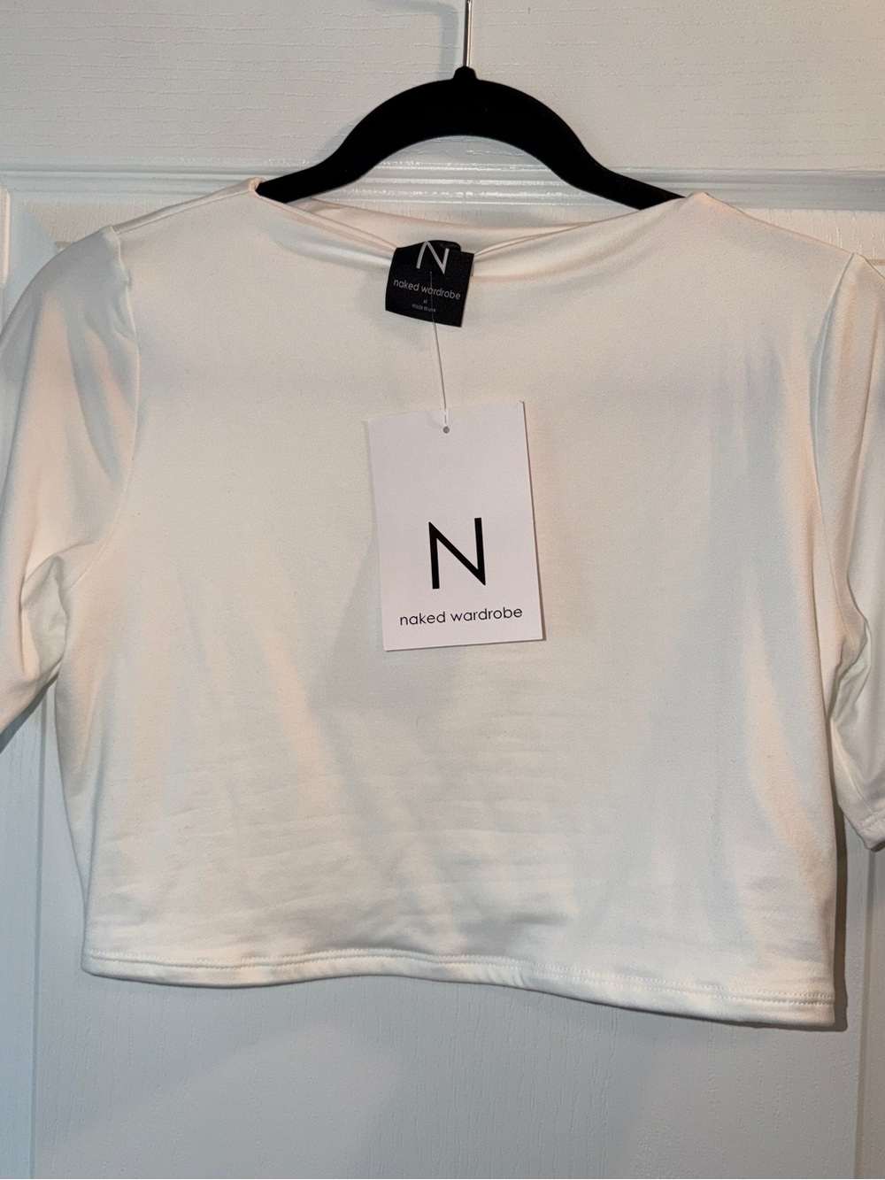 Naked Wardrobe White Cropped Top